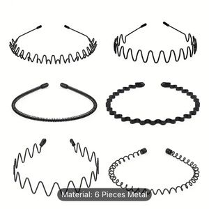 🆓FREE! WITH ANY PURCHASE 6 pieces Non-Slip Metal Headbands - Fashionable Wave